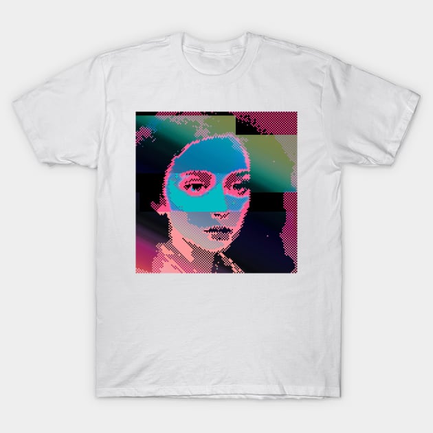 ROTTEN - Glitch Neon Retro Face T-Shirt by raspberry-tea